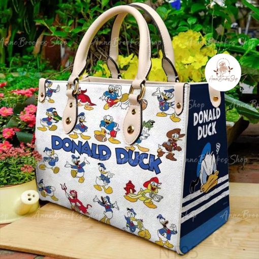 Donald Duck Leather Handbag, Women Leather Bag